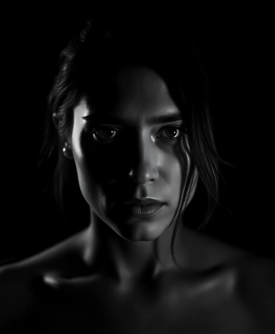 Artistic portrait photography with dramatic lighting